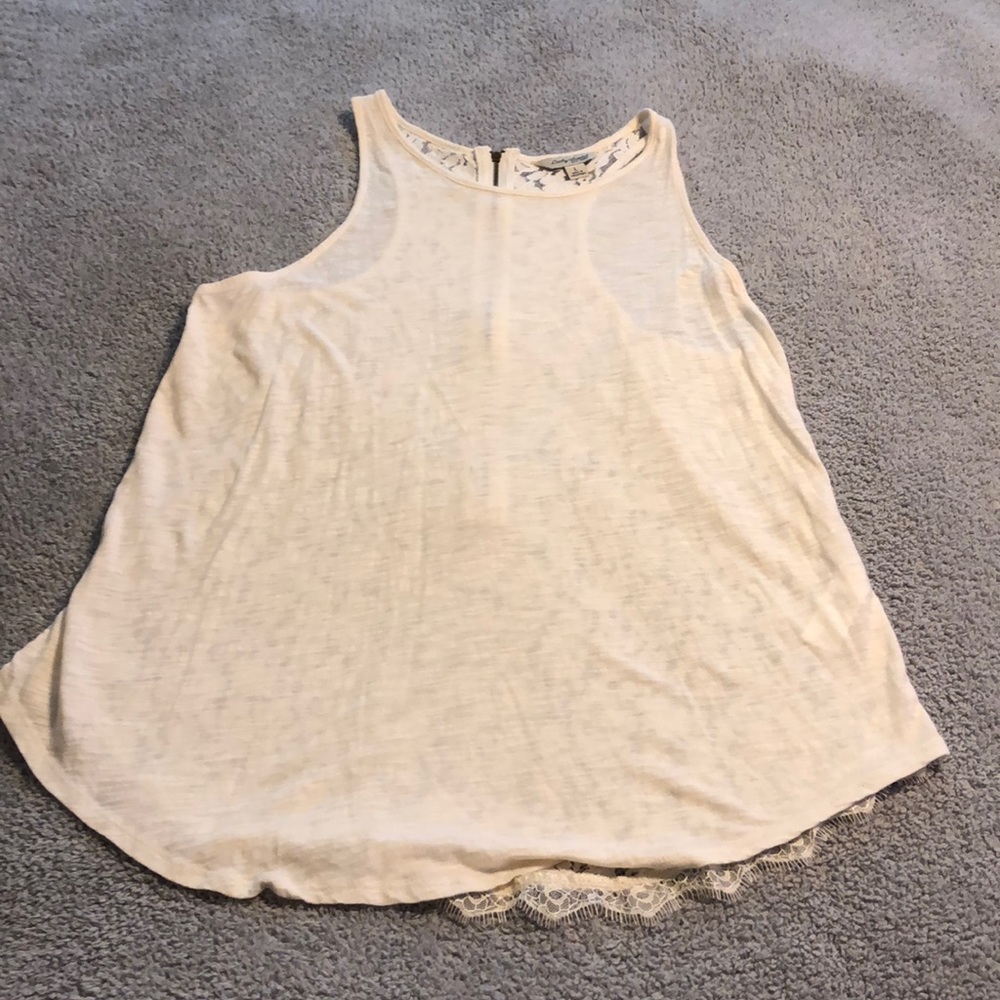 Lucky Brand 🍀 cream lace racerback tank top L